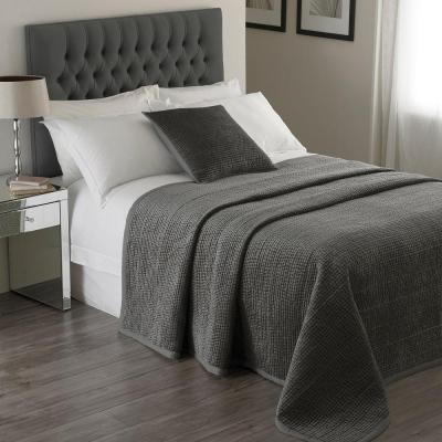 Paoletti Graphite Viscose Brooklands Bedspread