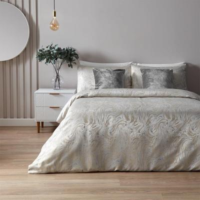 Paoletti Oyster Polyester Marble Duvet Cover Set