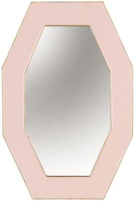 Paoletti Pink Aluminium Framed Octagonal Wall Mirror 39cm X 59cm