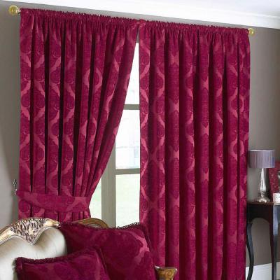 Product photograph of Paoletti Raspberry Polyester Winchester Pencil Pleat Curtains from Choice Furniture Superstore