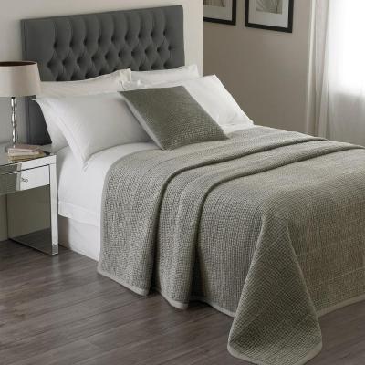 Paoletti Silver Viscose Brooklands Bedspread