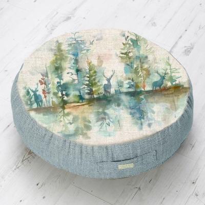 Product photograph of Voyage Maison Aqua Cotton Wilderness Printed Floor Cushion from Choice Furniture Superstore
