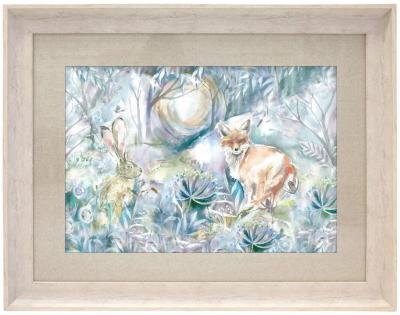 Product photograph of Voyage Maison Birch Wood Fox And Hare Framed Print - 90cm X 70cm from Choice Furniture Superstore