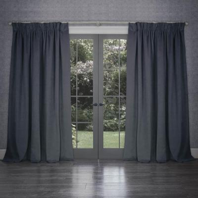 Product photograph of Voyage Maison Charcoal Viscose Cube Pencil Pleat Curtains from Choice Furniture Superstore