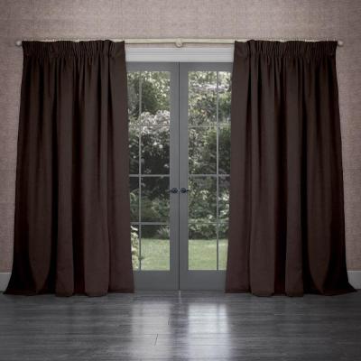 Product photograph of Voyage Maison Coffee Viscose Cube Pencil Pleat Curtains from Choice Furniture Superstore