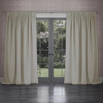 Product photograph of Voyage Maison Cream Viscose Cube Pencil Pleat Curtains from Choice Furniture Superstore