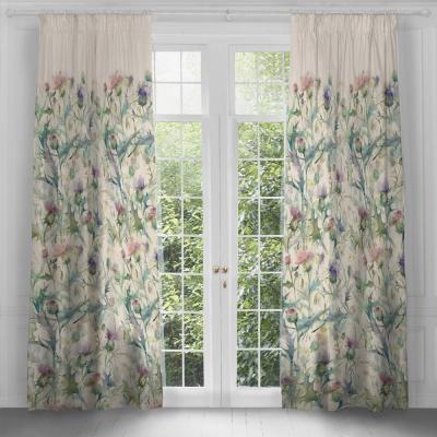 Product photograph of Voyage Maison Damson Cotton Cirsium Printed Pencil Pleat Curtains from Choice Furniture Superstore