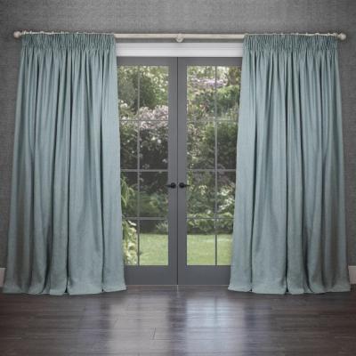 Product photograph of Voyage Maison Duck Egg Polyester Emilio Woven Pencil Pleat Curtains from Choice Furniture Superstore