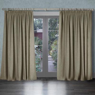 Product photograph of Voyage Maison Jute Polyester Helmsley Woven Pencil Pleat Curtains from Choice Furniture Superstore
