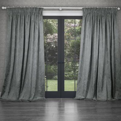 Product photograph of Voyage Maison Lead Cotton Sitara Embroidered Pencil Pleat Curtains from Choice Furniture Superstore