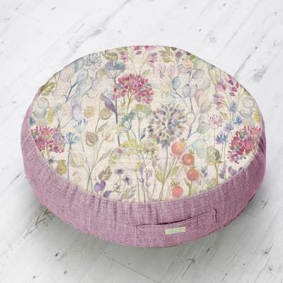 Product photograph of Voyage Maison Multi Coloured Cotton Hedgerow Printed Floor Cushion from Choice Furniture Superstore