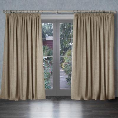 Product photograph of Voyage Maison Nut Polyester Helmsley Woven Pencil Pleat Curtains from Choice Furniture Superstore