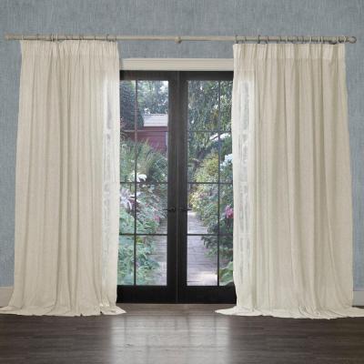Product photograph of Voyage Maison Pearl Polyester Focus Sheer Woven Pencil Pleat Curtains from Choice Furniture Superstore