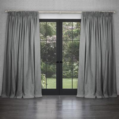 Product photograph of Voyage Maison Pebble Polyester Emilio Woven Pencil Pleat Curtains from Choice Furniture Superstore