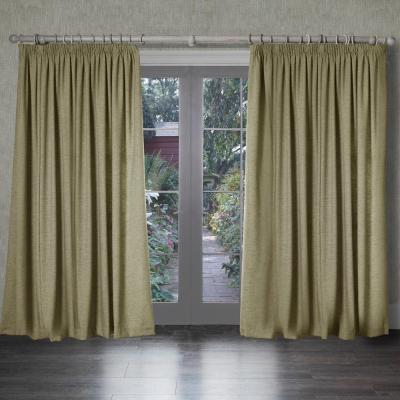 Product photograph of Voyage Maison Sage Polyester Helmsley Woven Pencil Pleat Curtains from Choice Furniture Superstore