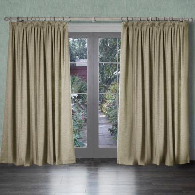 Product photograph of Voyage Maison Stone Polyester Helmsley Woven Pencil Pleat Curtains from Choice Furniture Superstore