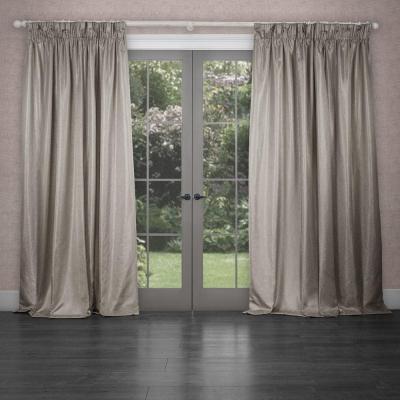 Product photograph of Voyage Maison Stone Polyester Sereno Woven Pencil Pleat Curtains from Choice Furniture Superstore