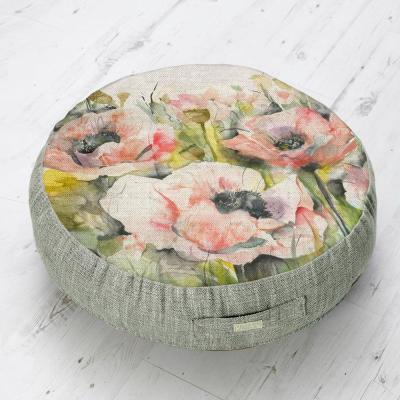 Product photograph of Voyage Maison Sweetpea Cotton Papavera Printed Floor Cushion from Choice Furniture Superstore