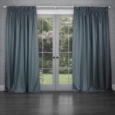 Product photograph of Voyage Maison Teal Polyester Sereno Woven Pencil Pleat Curtains from Choice Furniture Superstore