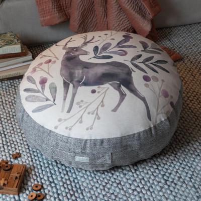 Product photograph of Voyage Maison Violet Cotton Edo Printed Floor Cushion from Choice Furniture Superstore