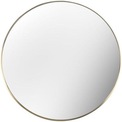 Yard Brass Powder Coated Mild Steel Thin Round Deep Edge Circular Wall Mirror 70cm X 70cm