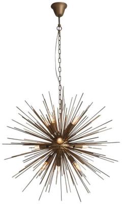 Product photograph of Aged Gold Metal Star Shaped 10 Light Bulbs Ceiling Lamp from Choice Furniture Superstore