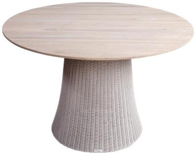 Product photograph of Aged Teak Round Dining Table from Choice Furniture Superstore