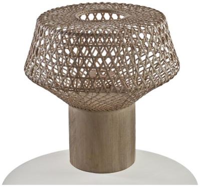 Product photograph of Aged Teak Wood Lampshade And Base from Choice Furniture Superstore