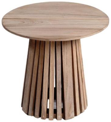 Product photograph of Aged Teak Wood Palilleria Round Side Table - 50cm from Choice Furniture Superstore