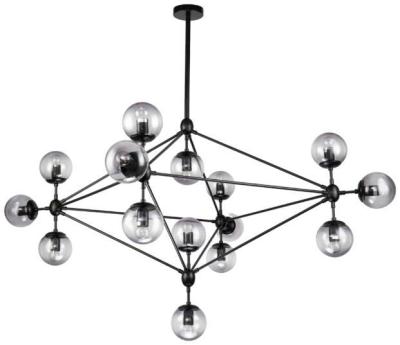 Black Metal 15 Light Bulbs Pendant Lamp