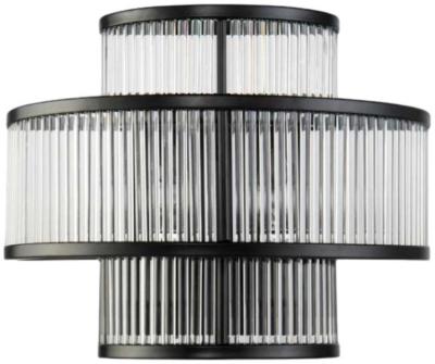 Black Metal Glass Cylinders Wall Light