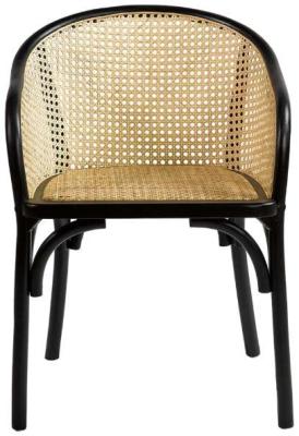 Product photograph of Black Rattan Dining Armchair Sold In Pairs from Choice Furniture Superstore