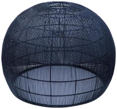 Product photograph of Crisal Decoracion Black Synthetic Rattan Round Lampshade from Choice Furniture Superstore