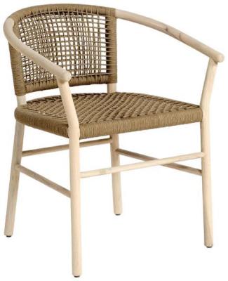 Product photograph of Bleached Aged Teak Rope Dining Chair Sold In Pairs from Choice Furniture Superstore