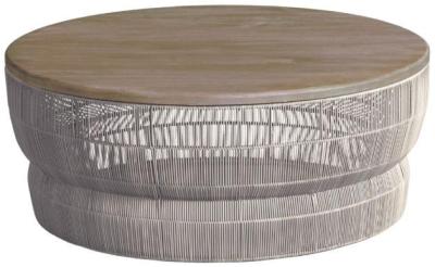 Product photograph of Bleached Teak Rope Coffee Table from Choice Furniture Superstore
