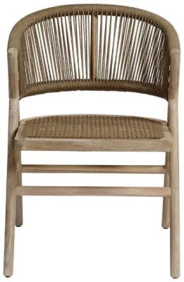 Bleached Teak Rope Outdoor Chair Sold In Pairs