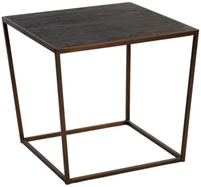 Greyish Oak Wood Square Side Table