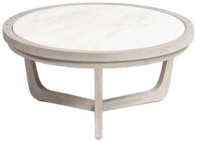 Greyish White Medium Round Coffee Table