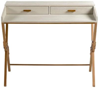 Product photograph of Crisal Decoracion Greyish White Wood 2 Drawer Desk from Choice Furniture Superstore