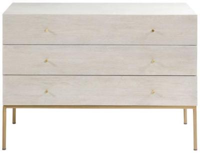 Product photograph of Greyish White Wood 3 Drawer Chest from Choice Furniture Superstore
