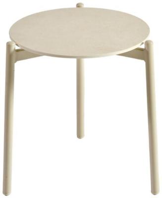 Product photograph of Ivory Aluminum Round Side Table - 40cm from Choice Furniture Superstore