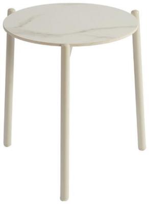 Product photograph of Ivory Aluminum Round Side Table from Choice Furniture Superstore