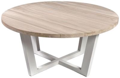 Product photograph of Ivory Round Outdoor Dining Table - 6 Seater from Choice Furniture Superstore