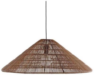 Product photograph of Crisal Decoracion Linen Synthetic Rattan Conical Lampshade from Choice Furniture Superstore