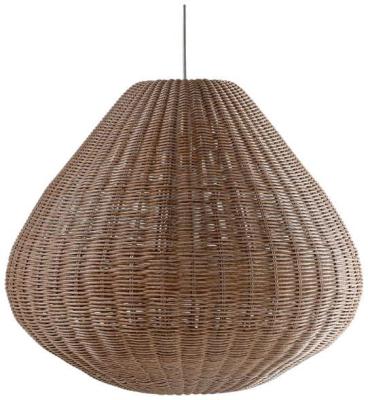 Product photograph of Crisal Decoracion Linen Synthetic Rattan Round Lampshade from Choice Furniture Superstore