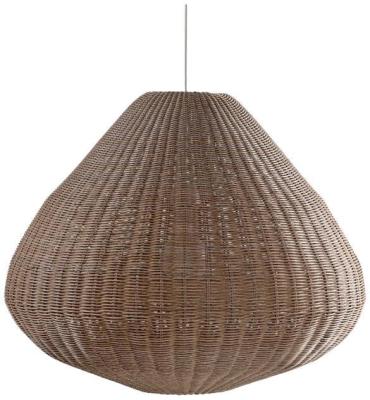 Product photograph of Linen Synthetic Rattan Round Xl Lampshade from Choice Furniture Superstore