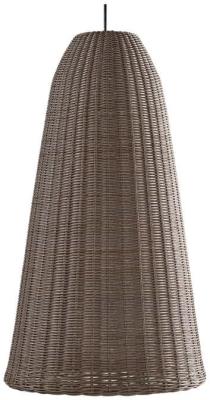 Product photograph of Linen Synthetic Rattan Vertical Elongated Lampshade from Choice Furniture Superstore