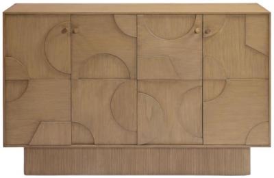 Product photograph of Natural 4 Door Reliefs Wood Base Sideboard from Choice Furniture Superstore