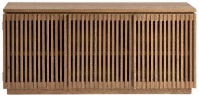 Product photograph of Natural Oak 3 Slatted Door Sideboard from Choice Furniture Superstore
