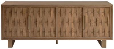 Product photograph of Natural Oak 4 Embossed Door Sideboard from Choice Furniture Superstore